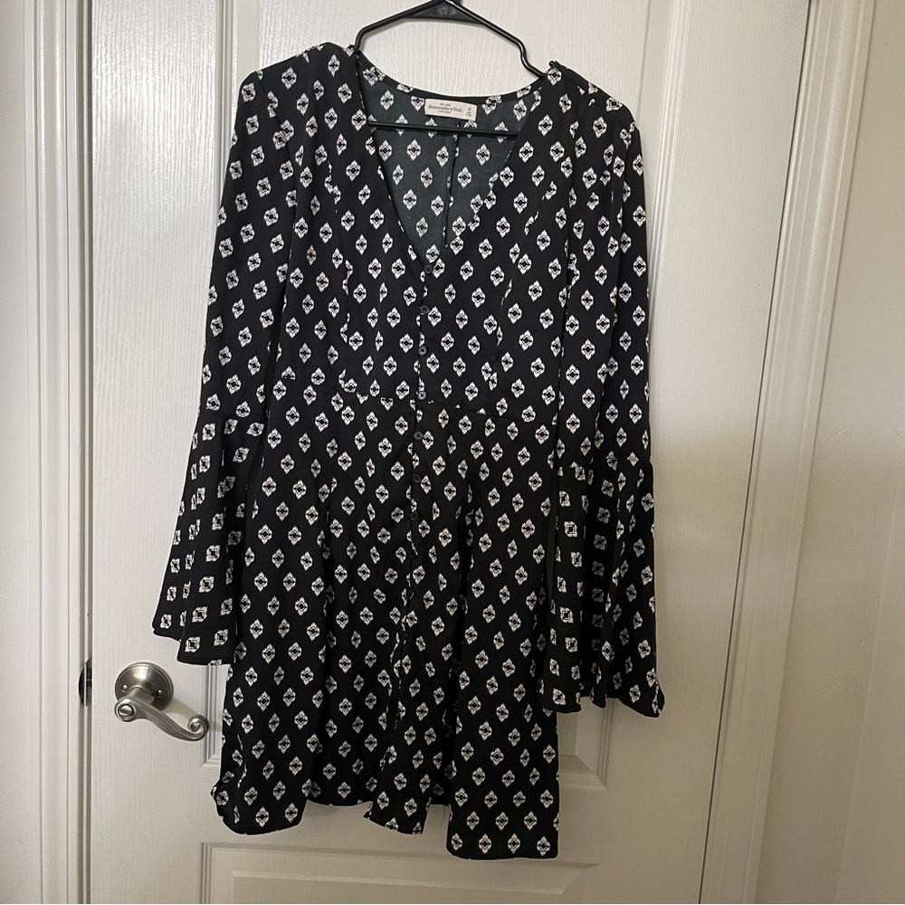 Abercrombie & Fitch Button Down Bell Sleeve Dress